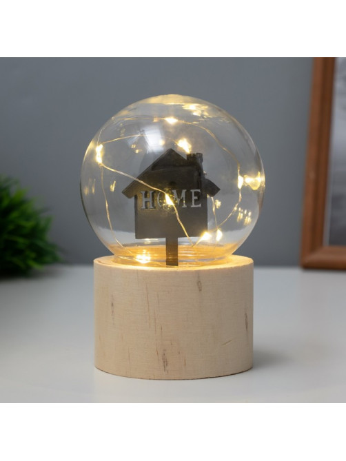Фигурка световая RISALUX «Дом», LED-ночник, 3×AG10, шар-8 см, 6.5×6.5×11.5 см
