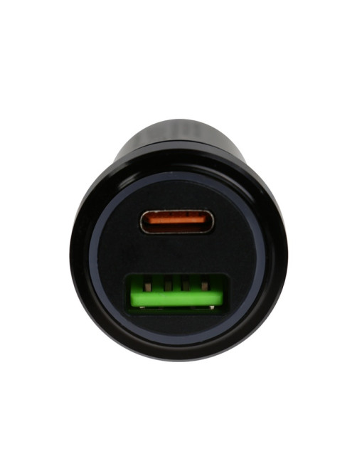 Автомобильное зарядное устройство Luazon AR-CA01, USB, Type-C, PD, 20 W, прозрачное, чёрное