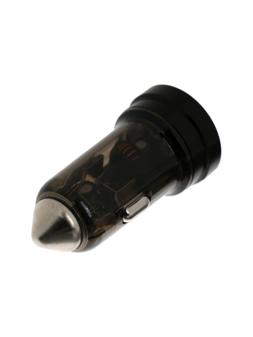 Автомобильное зарядное устройство Luazon AR-CA01, USB, Type-C, PD, 20 W, прозрачное, чёрное