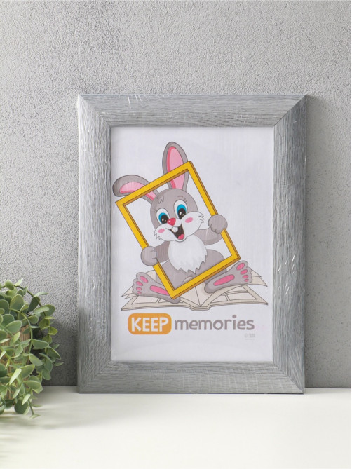 Фоторамка для фото 21×30 см Keep memories Luxe Elegance, с ножкой, пластик, серо-голубой, (пластиковый экран)