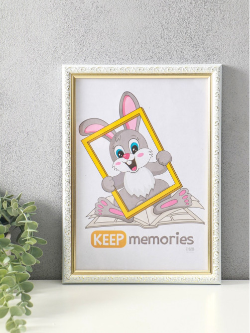 Фоторамка для фото 21×30 см Keep memories «Винтаж», белый с золотом, (пластик)