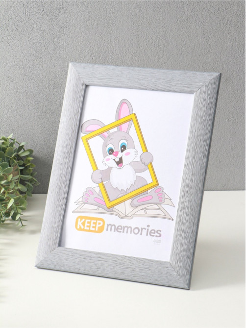 Фоторамка для фото 21×30 см Keep memories Luxe Elegance, с ножкой, пластик, серо-голубой, (пластиковый экран)