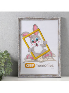 Фоторамка для фото 21×30 см Keep memories «Модерн», морозное серебро, (пластик)