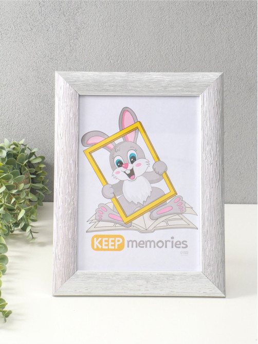 Фоторамка для фото 21×30 см Keep memories Luxe Elegance, с ножкой, пластик, серебро, (пластиковый экран)