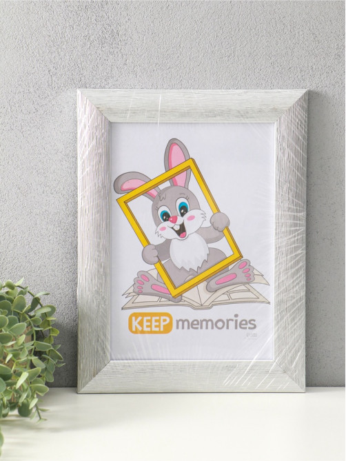 Фоторамка для фото 21×30 см Keep memories Luxe Elegance, с ножкой, пластик, серебро, (пластиковый экран)