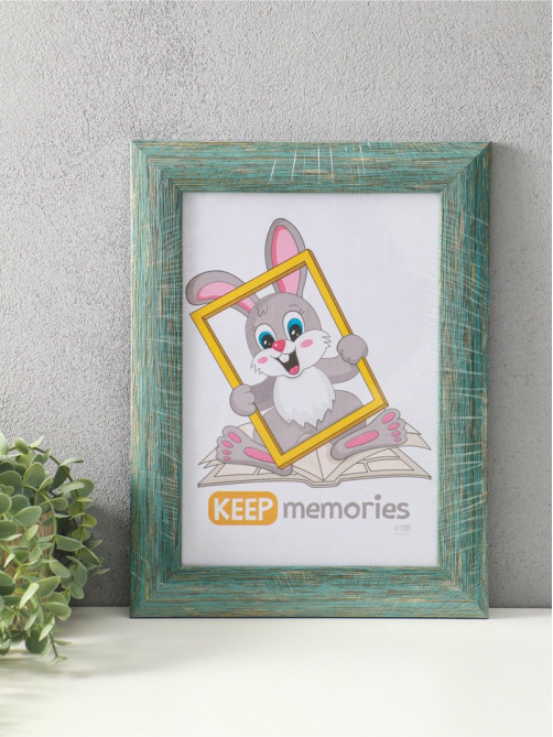 Фоторамка для фото 21×30 см Keep memories Luxe Elegance, с ножкой, пластик, морской, (пластиковый экран)