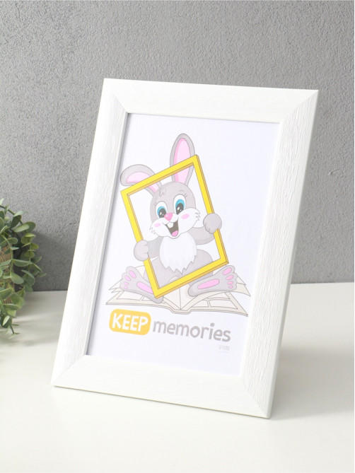 Фоторамка для фото 21×30 см Keep memories Luxe Elegance, с ножкой, пластик, белый, (пластиковый экран)