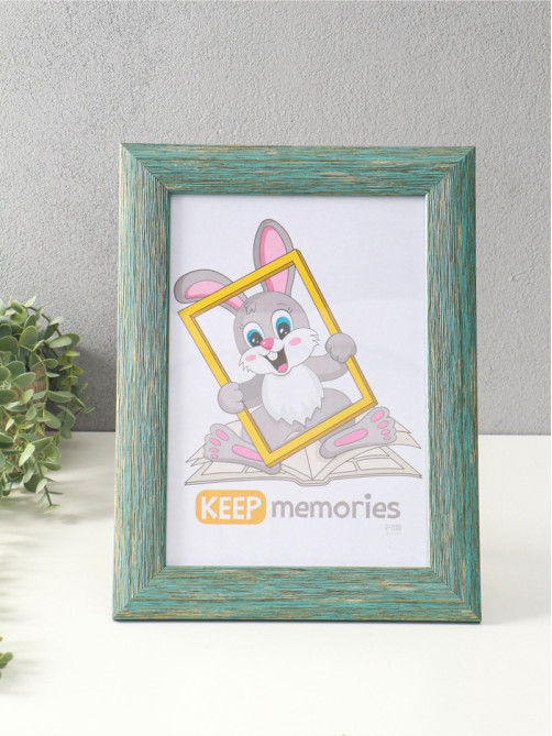 Фоторамка для фото 21×30 см Keep memories Luxe Elegance, с ножкой, пластик, морской, (пластиковый экран)