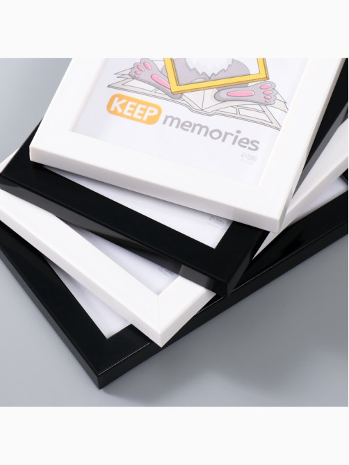 Набор фоторамок для фото Keep memories 10×15 см «Формат», 4 шт., чёрный, белый, (пластиковый экран)