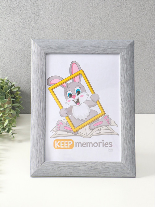 Фоторамка для фото 21×30 см Keep memories Luxe Elegance, с ножкой, пластик, серо-голубой, (пластиковый экран)