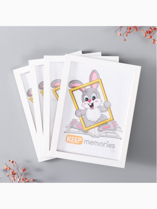Набор фоторамок для фото 15×21 см Keep memories «Формат», 4 шт., белый, (пластиковый экран)