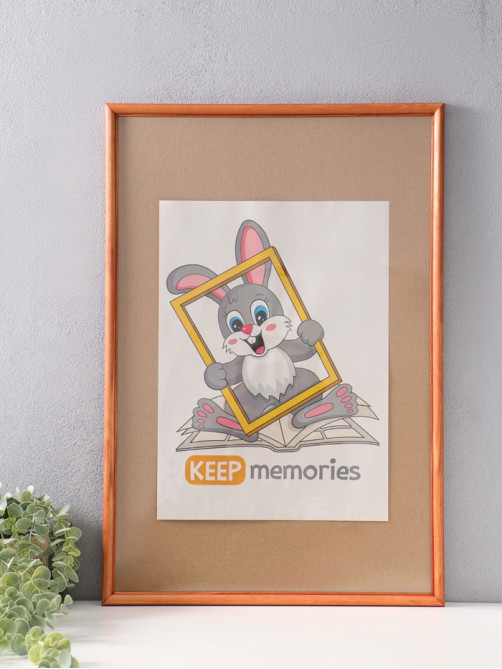 Фоторамка для фото 40×60 см Keep memories, Yuliya, дерево под орех, (пластиковый экран)