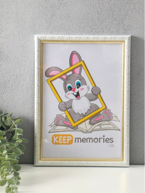 Фоторамка для фото 21×30 см Keep memories «Винтаж», белый с золотом, (пластик)