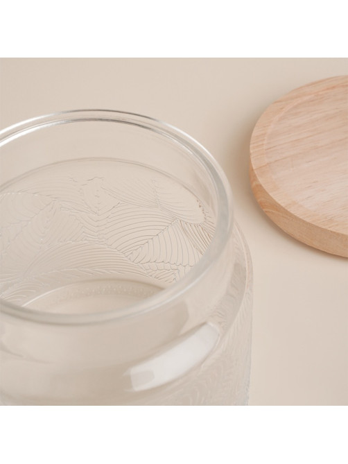 Банка для сыпучих продуктов SL Home «Ивелин», 1 л, 12×12 см, с деревянной крышкой, стекло, прозрачная