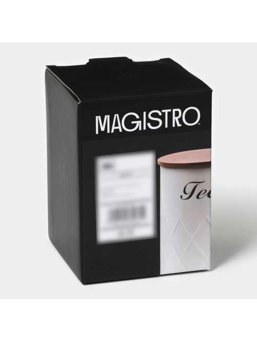 Банка для чая Magistro Tea Graphite, 9.5×13.5 см, с бамбуковой крышкой, серая