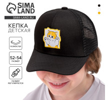 Кепка детская с сеткой «Котик», р-р 52-54, 5-7 лет