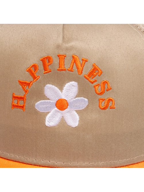 Кепка детская с сеткой Happiness, бежевая, р-р 52-54, 5-7 лет