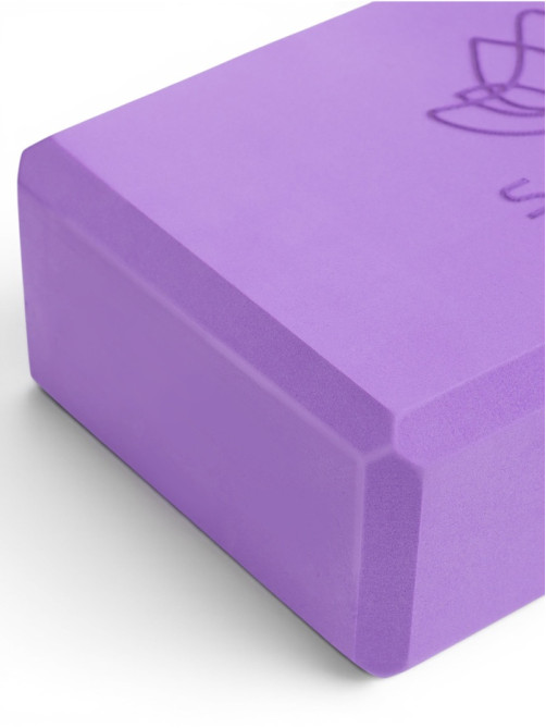 Блок для йоги 23×15×7.5 см, вес 120 г, фиолетовый