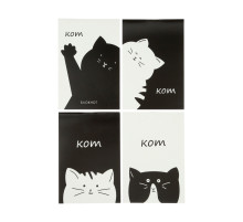 Набор блокнотов 4 шт А6 24л кл на скобе Котэ, мел карт, бл офс, 4В
