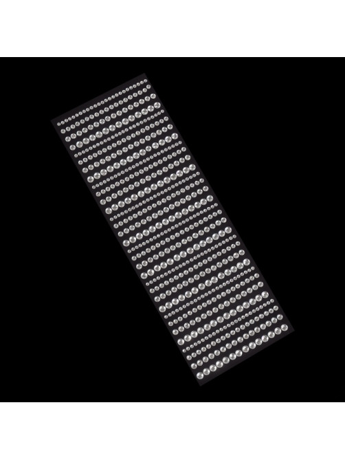Стразы для декора, на клеевой основе, 27×10 см, d=3/4/5/6 мм, цвет серебристый