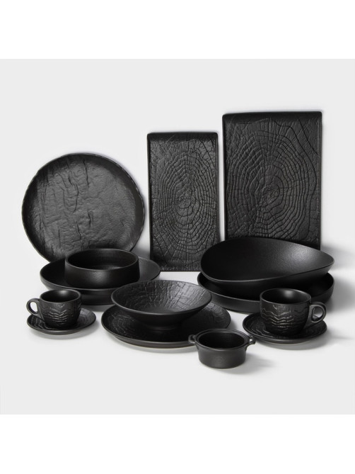 Блюдо для подачи Magistro Black style, 33.5×20.5 см, фарфор, чёрное