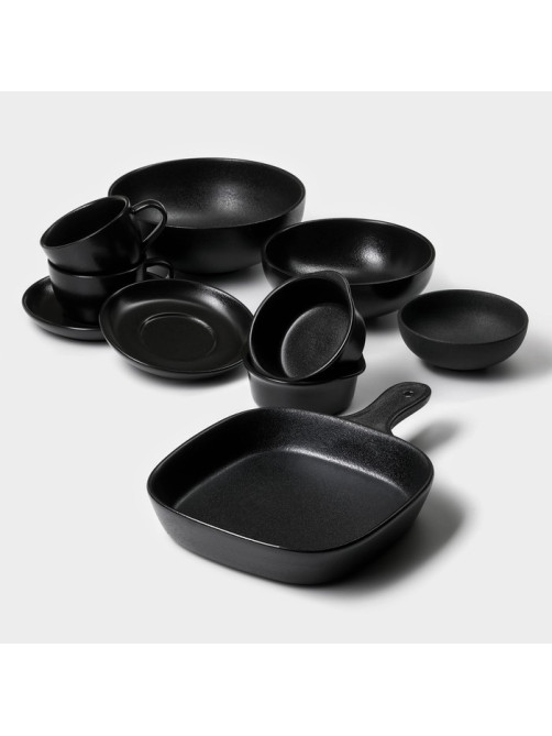 Блюдо для подачи Magistro Carbon, 28×19×4 см, фарфор, чёрное