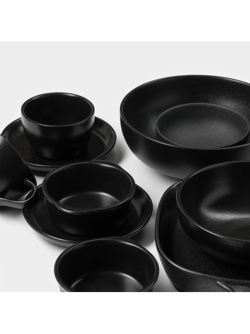 Блюдо для подачи Magistro Carbon, 28×19×4 см, фарфор, чёрное