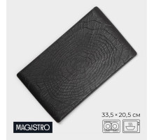 Блюдо для подачи Magistro Black style, 33.5×20.5 см, фарфор, чёрное