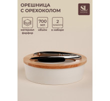 Орешница с орехоколом SL Home «Тренто», 2 предмета: орешница, орехокол, фарфор