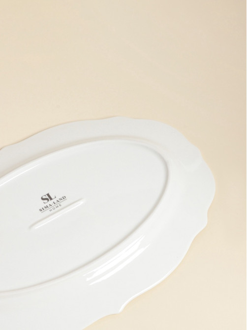 Блюдо SL Home «Аманде», 34.5×23×2.5 см, овальное, фарфор, белое