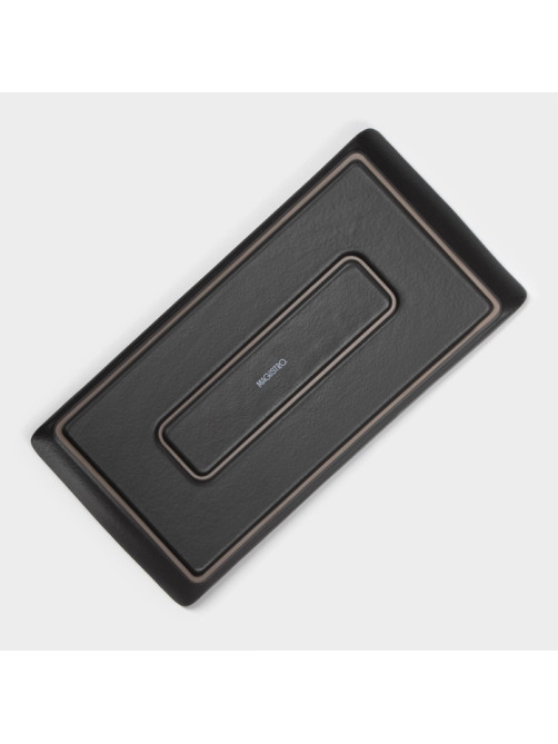 Блюдо для подачи Magistro Black style, 29.5×14.8 см, фарфор, чёрное