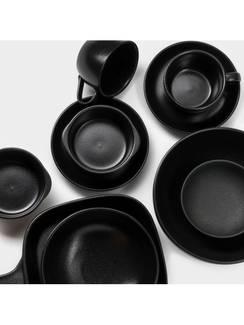 Блюдо для подачи Magistro Carbon, 28×19×4 см, фарфор, чёрное