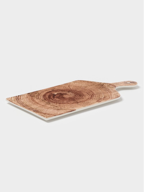 Блюдо для подачи Magistro Wood, 36.5×18×1.2 см, фарфор, коричневое