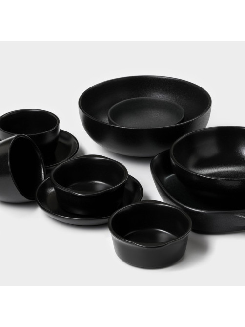 Блюдо для подачи Magistro Carbon, 28×19×4 см, фарфор, чёрное