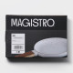 Блюдо фарфоровое для подачи с деревянной ручкой Magistro, d=20 см, белое