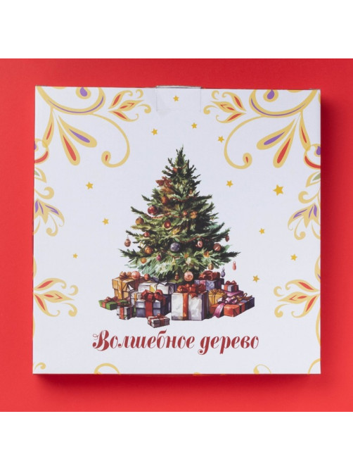 Тарелка новогодняя Доляна «Волшебное дерево», доломит, 23×20×2.2 см, белая