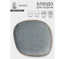 Блюдо для подачи Magistro Alpine Frost, 23×21×2.5, фарфор, голубовато-серый