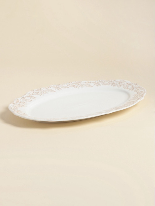 Блюдо SL Home «Аманде», 34.5×23×2.5 см, овальное, фарфор, белое