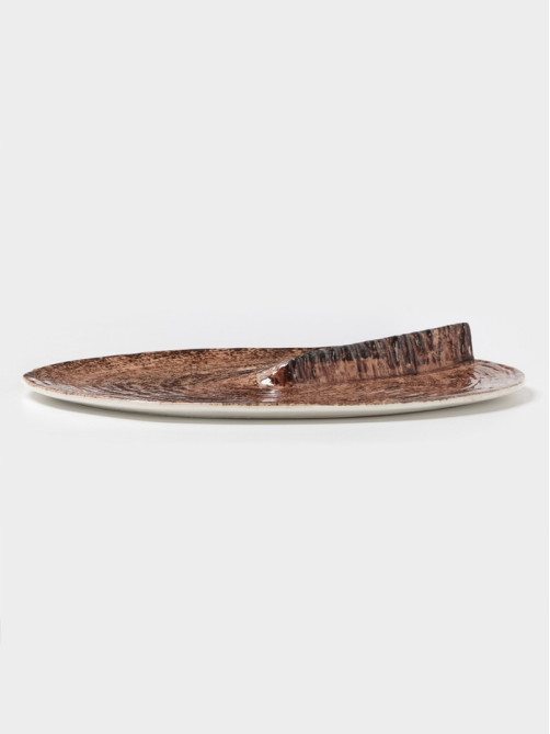 Блюдо для подачи Magistro Wood, 27.8×27.5×3 см, фарфор, коричневое