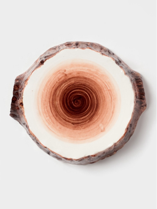 Блюдо для подачи Magistro Wood, 20.5×18.7×5.5 см, фарфор, коричневое