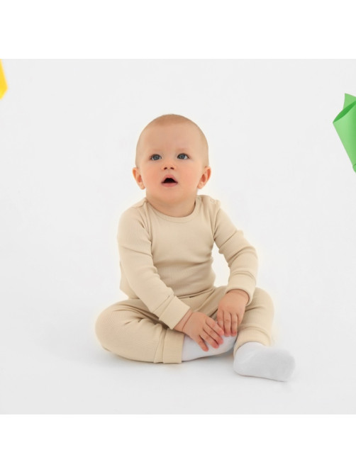 Комплект боди детских MINAKU: Basic Line BABY, рост 86-92 см, шалфей, бежевый