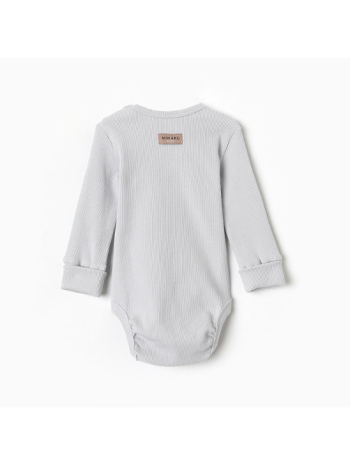 Комплект боди детских MINAKU: Basic Line BABY, рост 62-68 см, светло-серый, графит