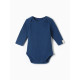 Боди детское с длинным рукавом «Крошка Я» Blueberry, размер 68-74, синее