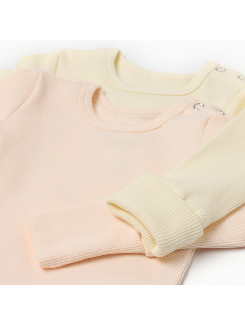 Комплект боди детских MINAKU: Basic Line BABY, рост 62-68 см, цвет молочный, кремовый