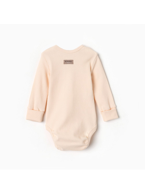 Комплект боди детских MINAKU: Basic Line BABY, рост 62-68 см, цвет молочный, кремовый
