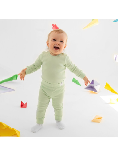 Комплект боди детских MINAKU: Basic Line BABY, рост 80-86 см, шалфей, бежевый