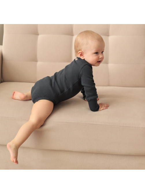 Комплект боди детских MINAKU: Basic Line BABY, рост 62-68 см, светло-серый, графит