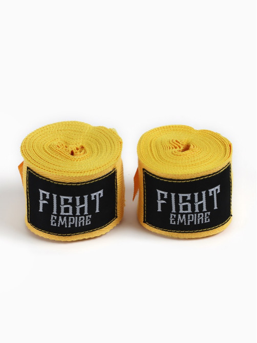 Бинты боксёрские FIGHT EMPIRE, 3 м, эластичные, жёлтые