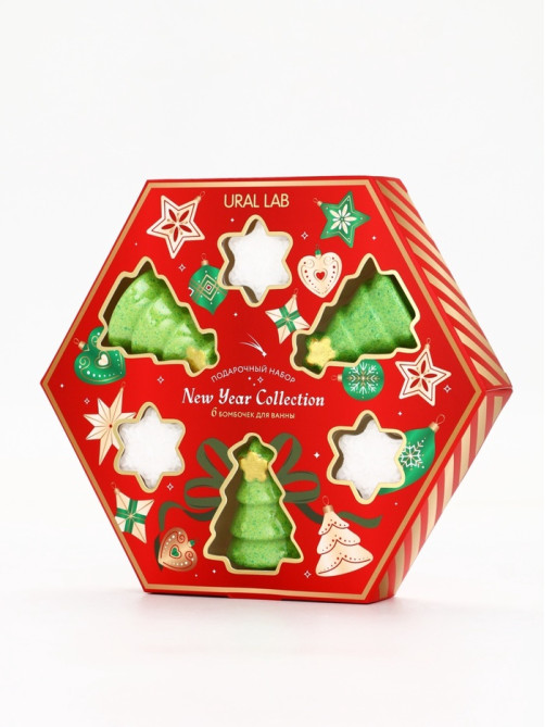 Бомбочки для ванны New Year Collection, набор 6 шт., URAL LAB