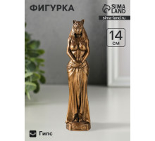 Фигурка «Богиня Бастет», 14×3×3 см, гипс под бронзу винтаж